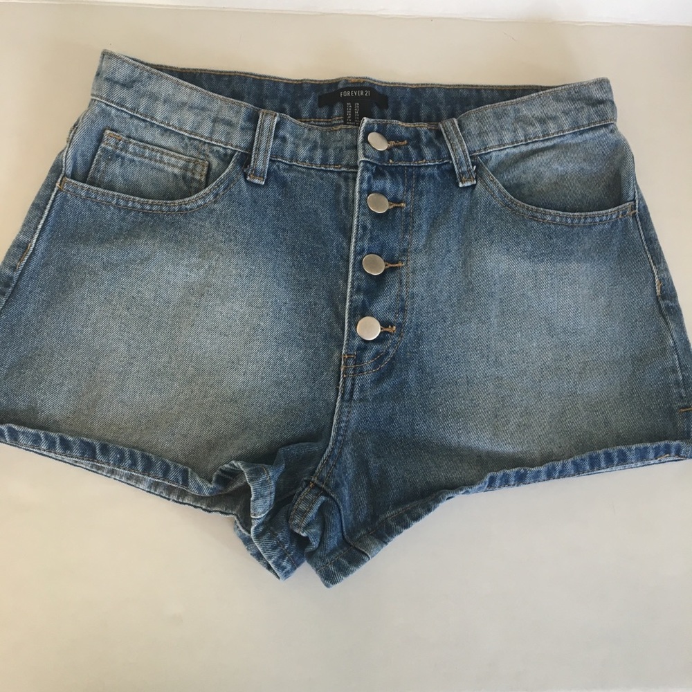 Forever 21 Button Fly Jean Shor…